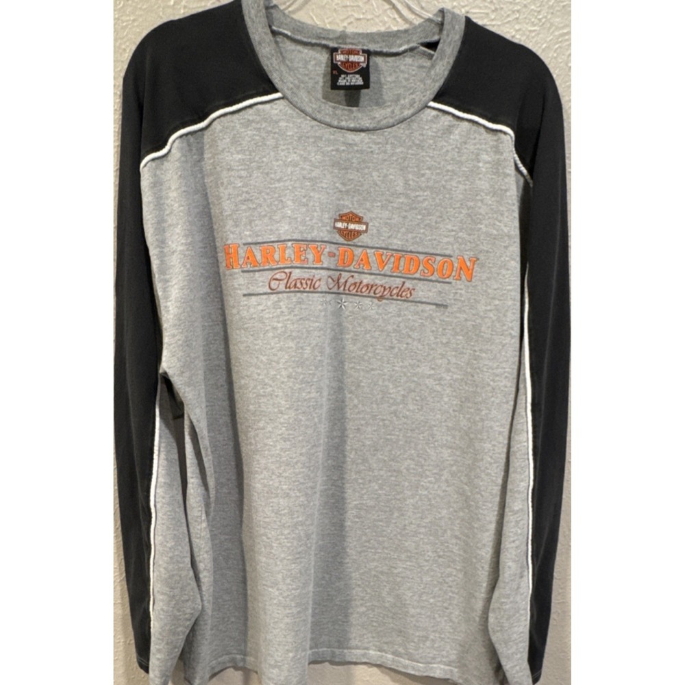 Harley-Davidson Long Sleeve Graphic T-Shirt Susquehanna Valley Gray Black XL